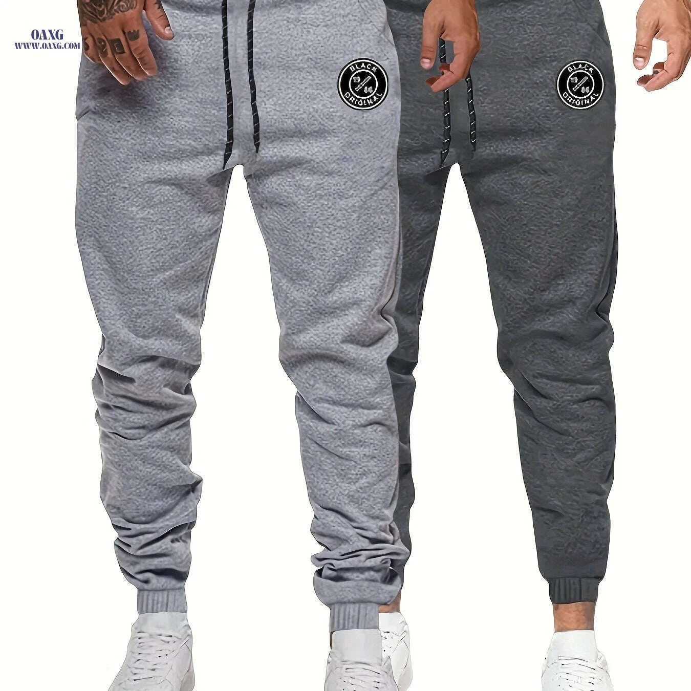 Men's Solid Color Joggers 2-Pack - Classic Athletic Sweatpants   OAXG 