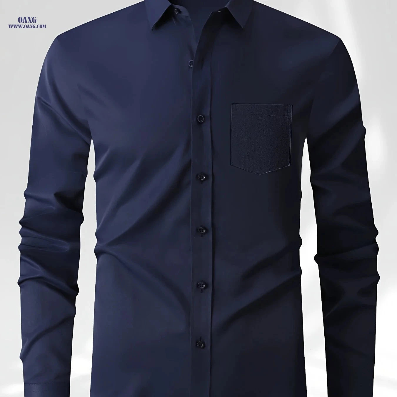 Men's Solid Color Long Sleeve Business Shirt - Versatile & Stylish   OAXG White / FR XXS