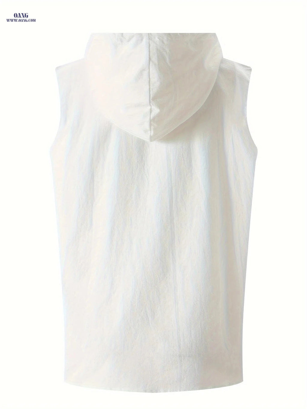 Men’s Solid Color Sleeveless Hoodie - Stylish Cotton Sports Pullover   OAXG 