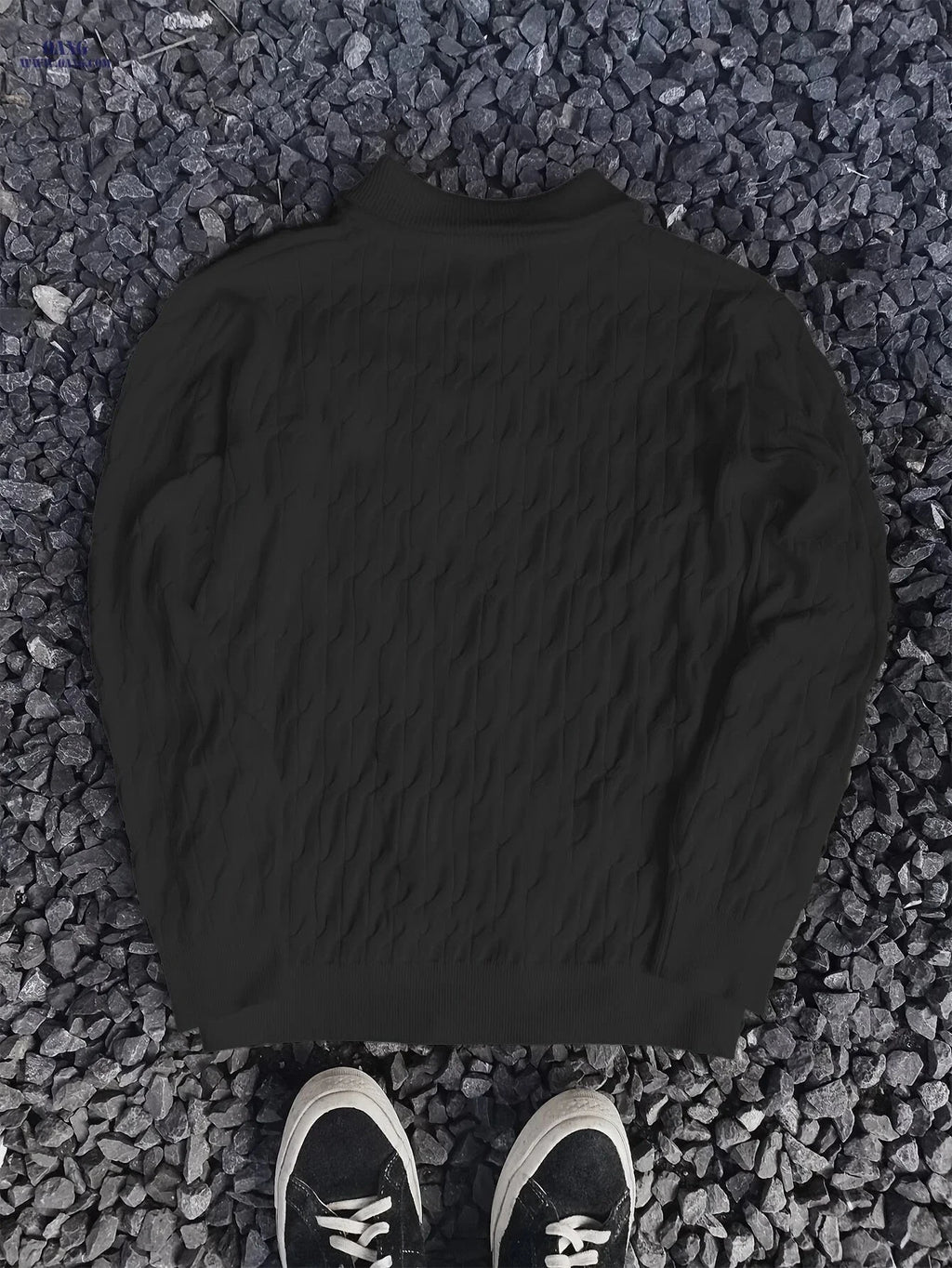 Men’s Solid Color Zipper Pullover Sweater - Casual Fall/Winter Style   OAXG 