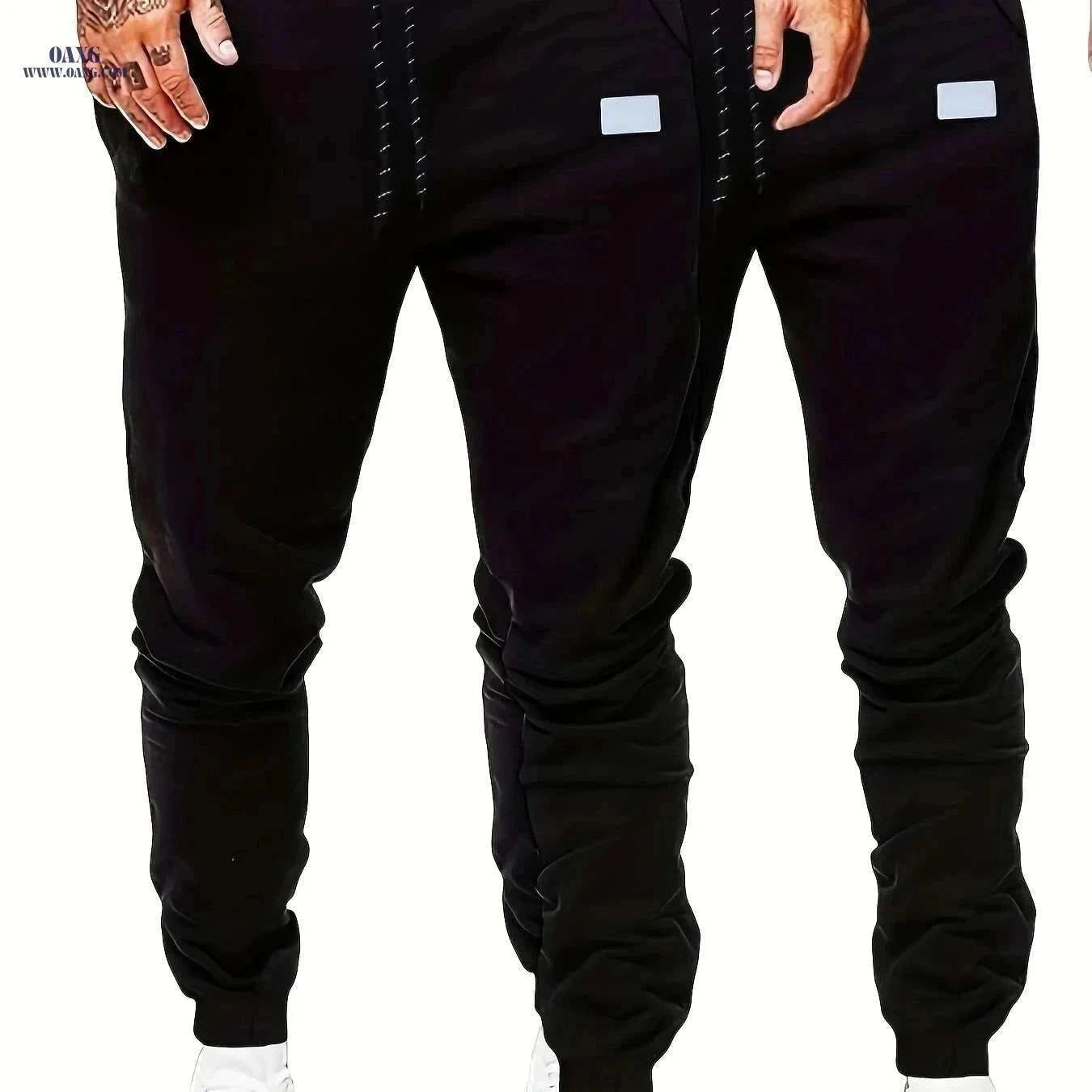 Men's Solid Drawstring Sweatpants - Casual Stretch Joggers for Men   OAXG Light Grey / S