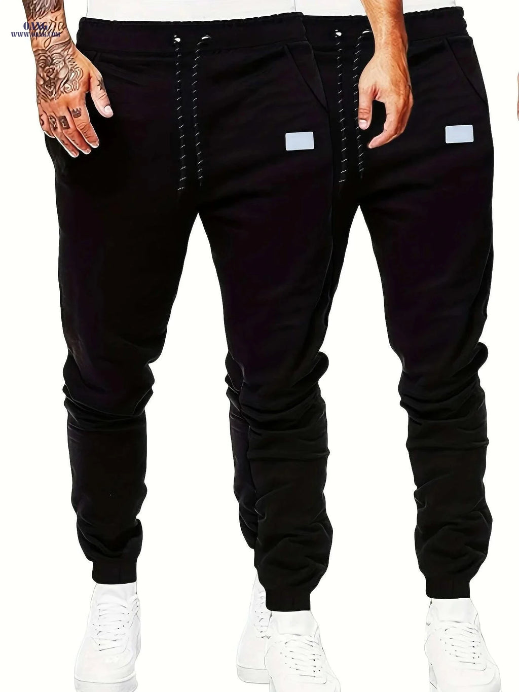 Men's Solid Drawstring Sweatpants - Casual Stretch Joggers for Men   OAXG Light Grey / S