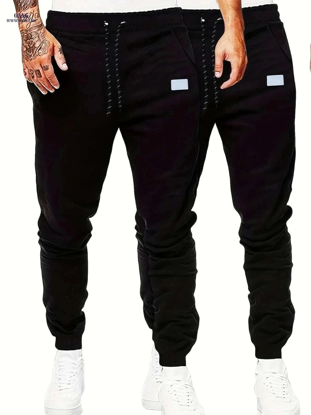 Men's Solid Drawstring Sweatpants - Casual Stretch Joggers for Men   OAXG Light Grey / S