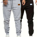 Men's Solid Drawstring Sweatpants - Casual Stretch Joggers for Men   OAXG Light Grey / S