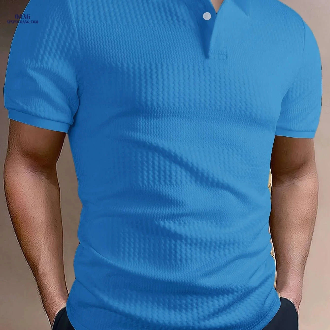 Men's Solid Short Sleeve Golf T-Shirt - Casual Summer Style   OAXG White / FR S