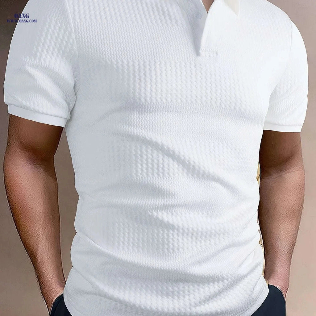 Men's Solid Short Sleeve Golf T-Shirt - Casual Summer Style   OAXG 