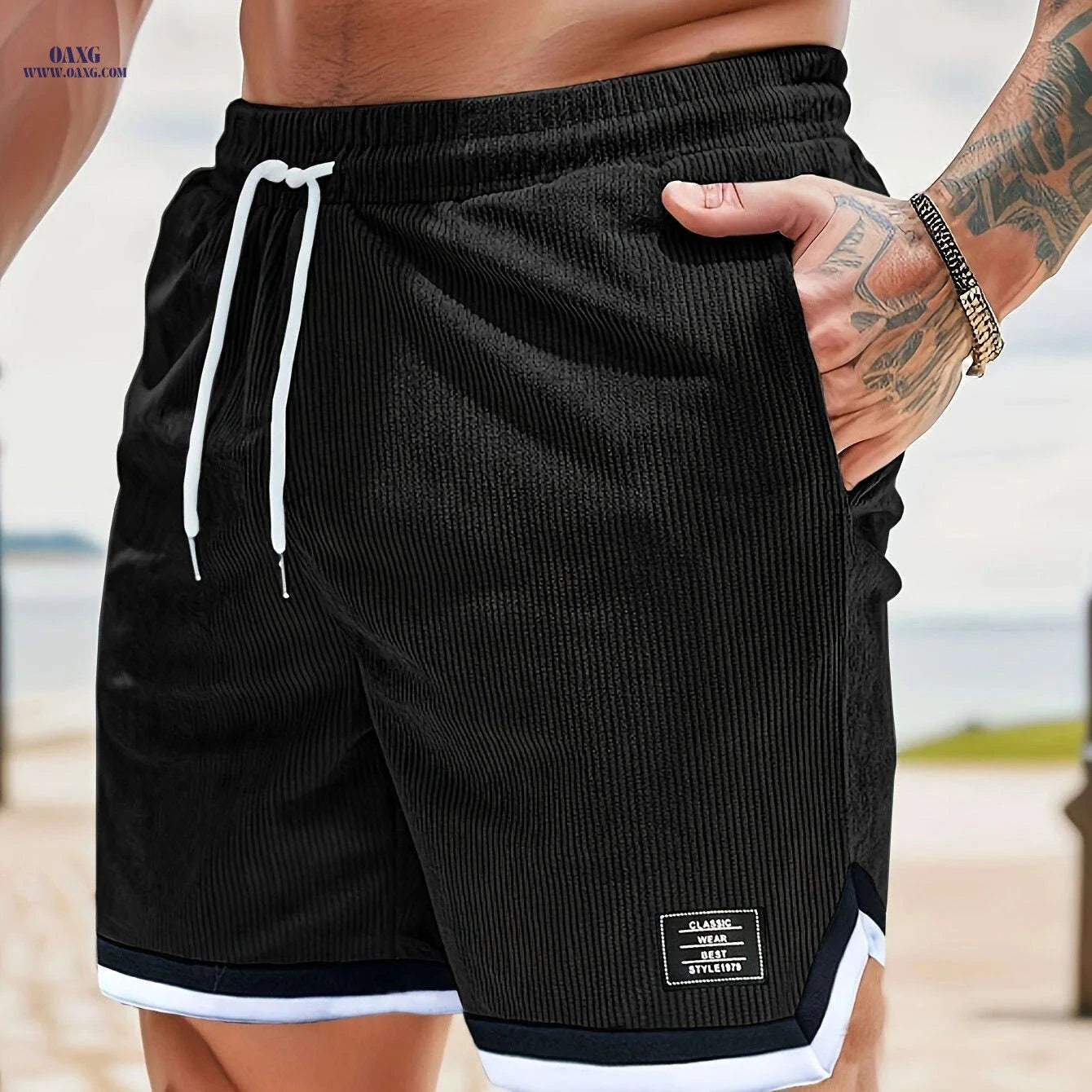Men's Sport Casual Corduroy Shorts - Breathable & Flexible Fit   OAXG 