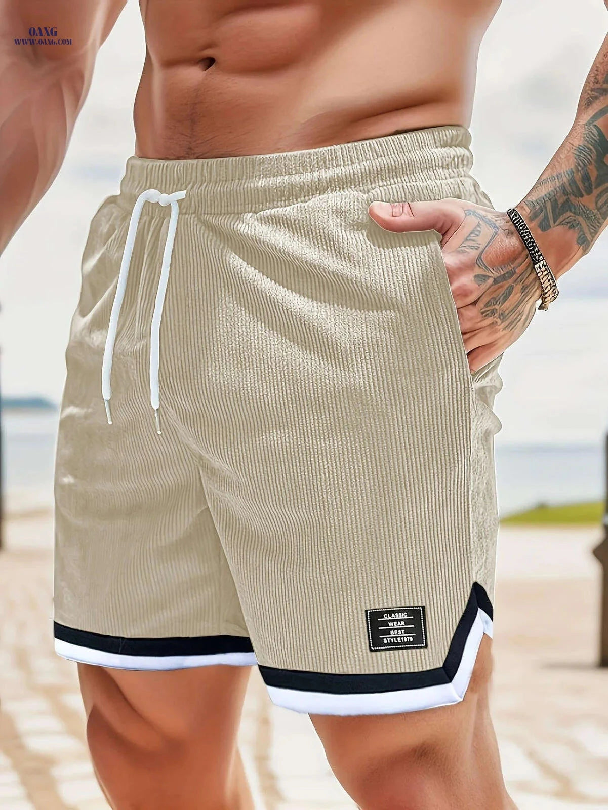 Men's Sport Casual Corduroy Shorts - Breathable & Flexible Fit   OAXG 