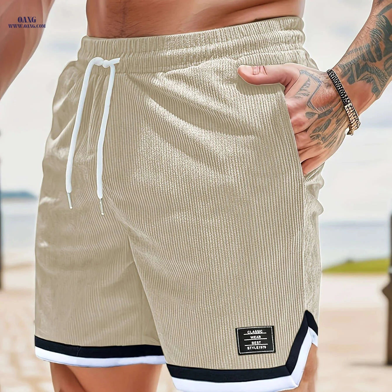 Men's Sport Casual Corduroy Shorts - Breathable & Flexible Fit   OAXG Army Green / FR S
