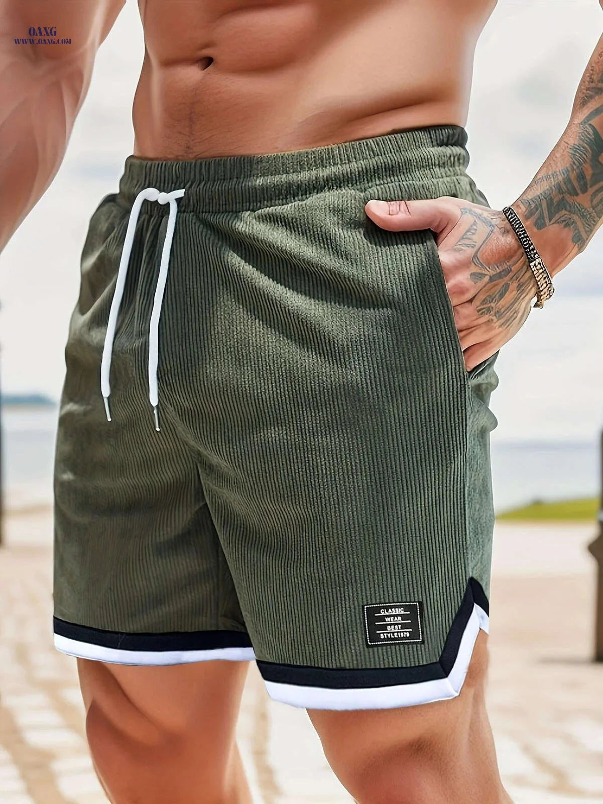 Men's Sport Casual Corduroy Shorts - Breathable & Flexible Fit   OAXG 