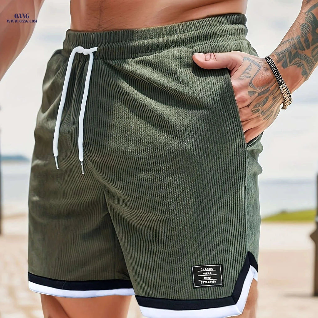 Men's Sport Casual Corduroy Shorts - Breathable & Flexible Fit   OAXG 