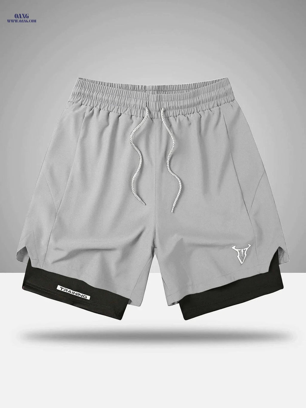 Men's Sports Shorts - Regular Fit, Geometric Pattern, Stretch Fabric   OAXG Black / FR S