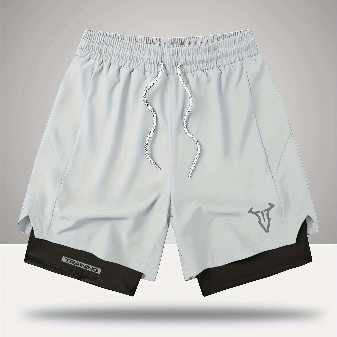 Men's Sports Shorts - Regular Fit, Geometric Pattern, Stretch Fabric   OAXG 