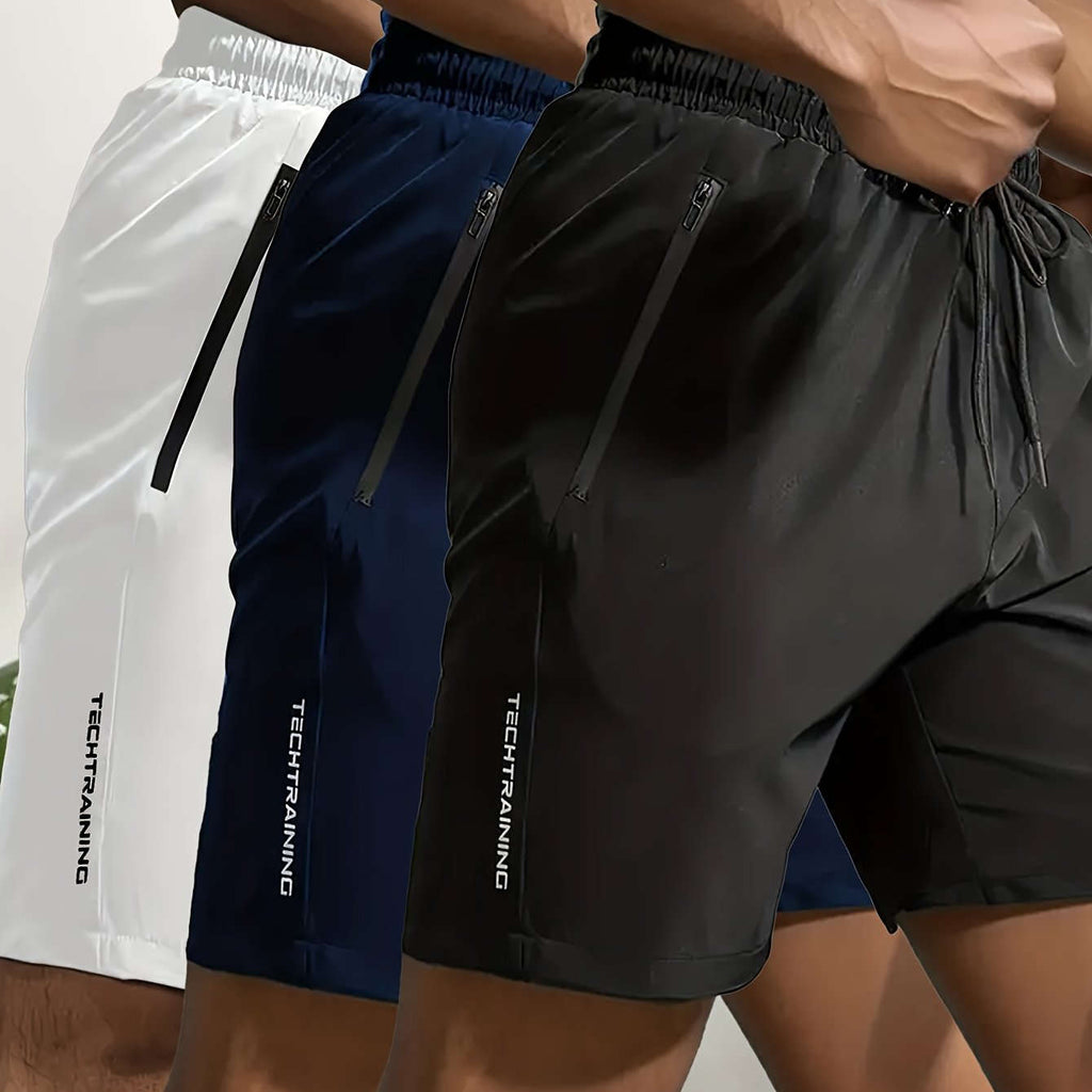 Men's Sports Shorts Set - Breathable Quick-Dry Fabric & Pockets   OAXG 