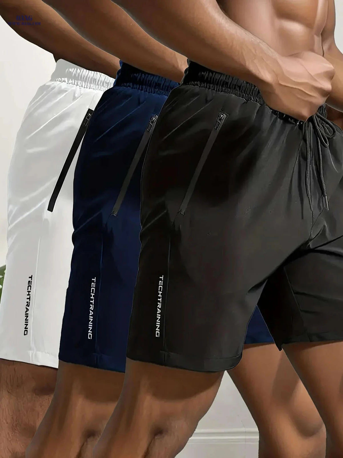 Men's Sports Shorts Set - Breathable Quick-Dry Fabric & Pockets   OAXG 