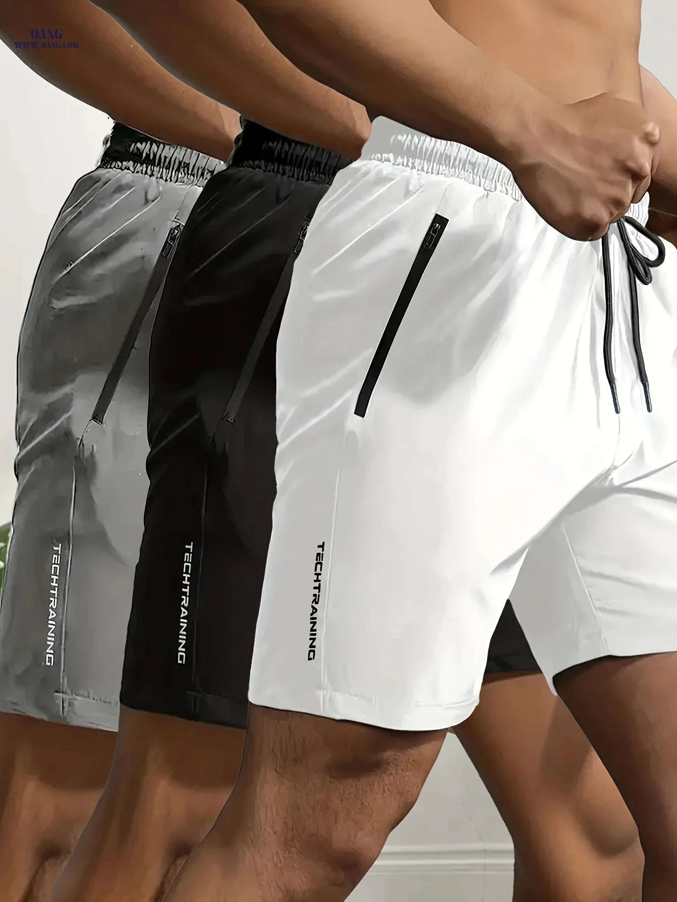 Men's Sports Shorts Set - Breathable Quick-Dry Fabric & Pockets   OAXG 