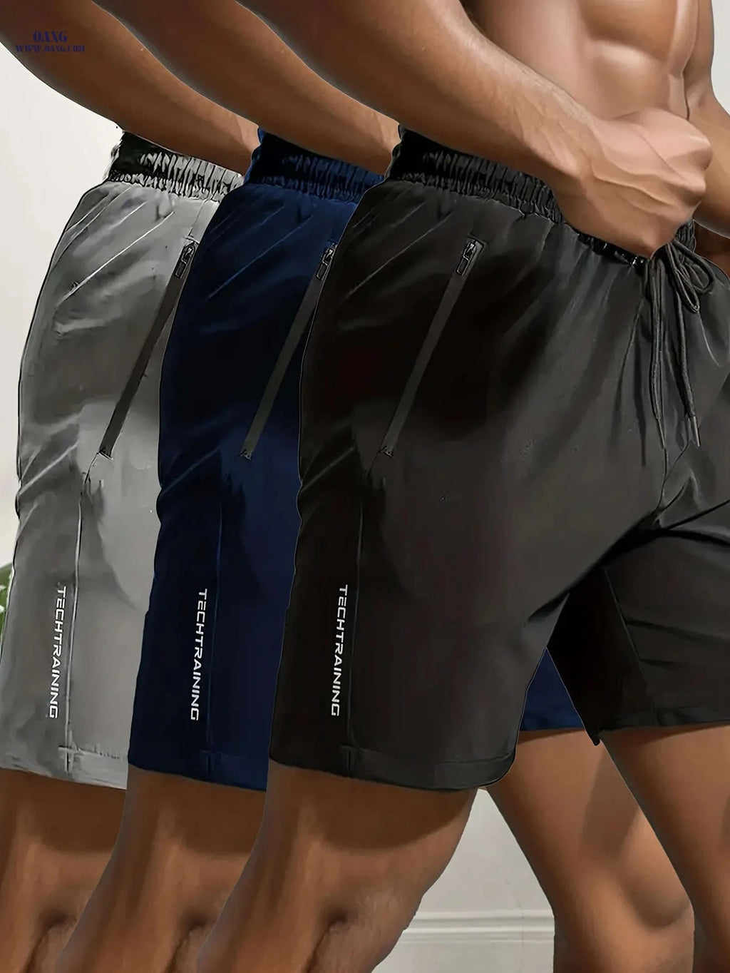 Men's Sports Shorts Set - Breathable Quick-Dry Fabric & Pockets   OAXG 