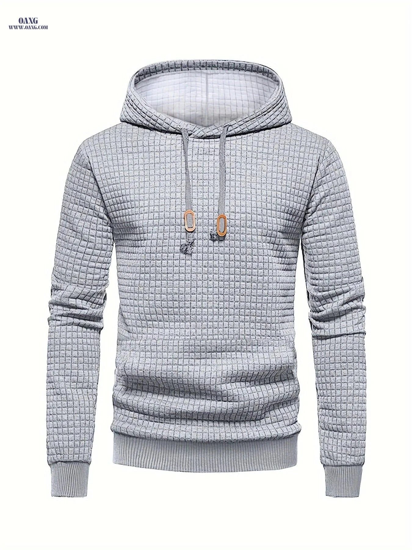 Men's Sports Sweatshirt - Regular Fit, Hooded, Stretchy Polyester   OAXG Grey / FR S