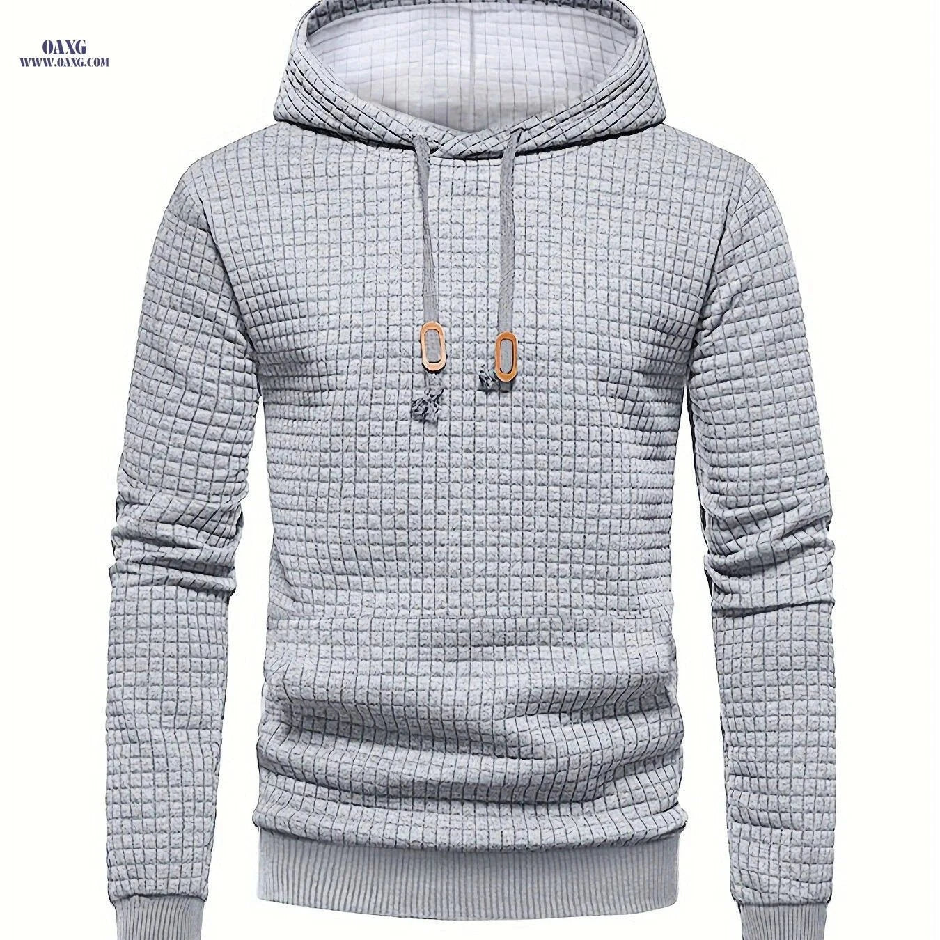 Men's Sports Sweatshirt - Regular Fit, Hooded, Stretchy Polyester   OAXG Grey / FR S