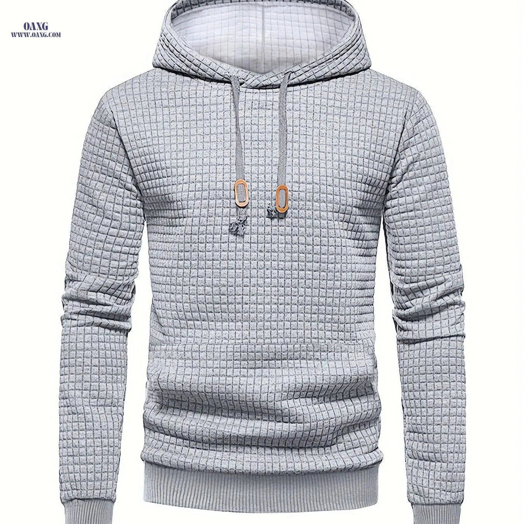 Men's Sports Sweatshirt - Regular Fit, Hooded, Stretchy Polyester   OAXG Grey / FR S