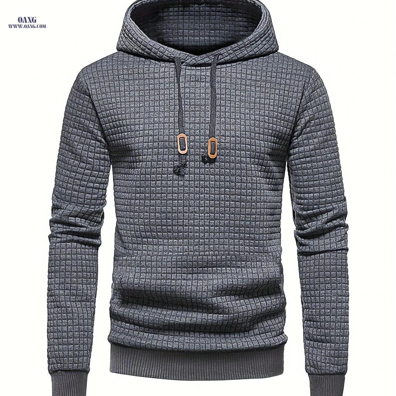 Men's Sports Sweatshirt - Regular Fit, Hooded, Stretchy Polyester   OAXG Grey / FR S