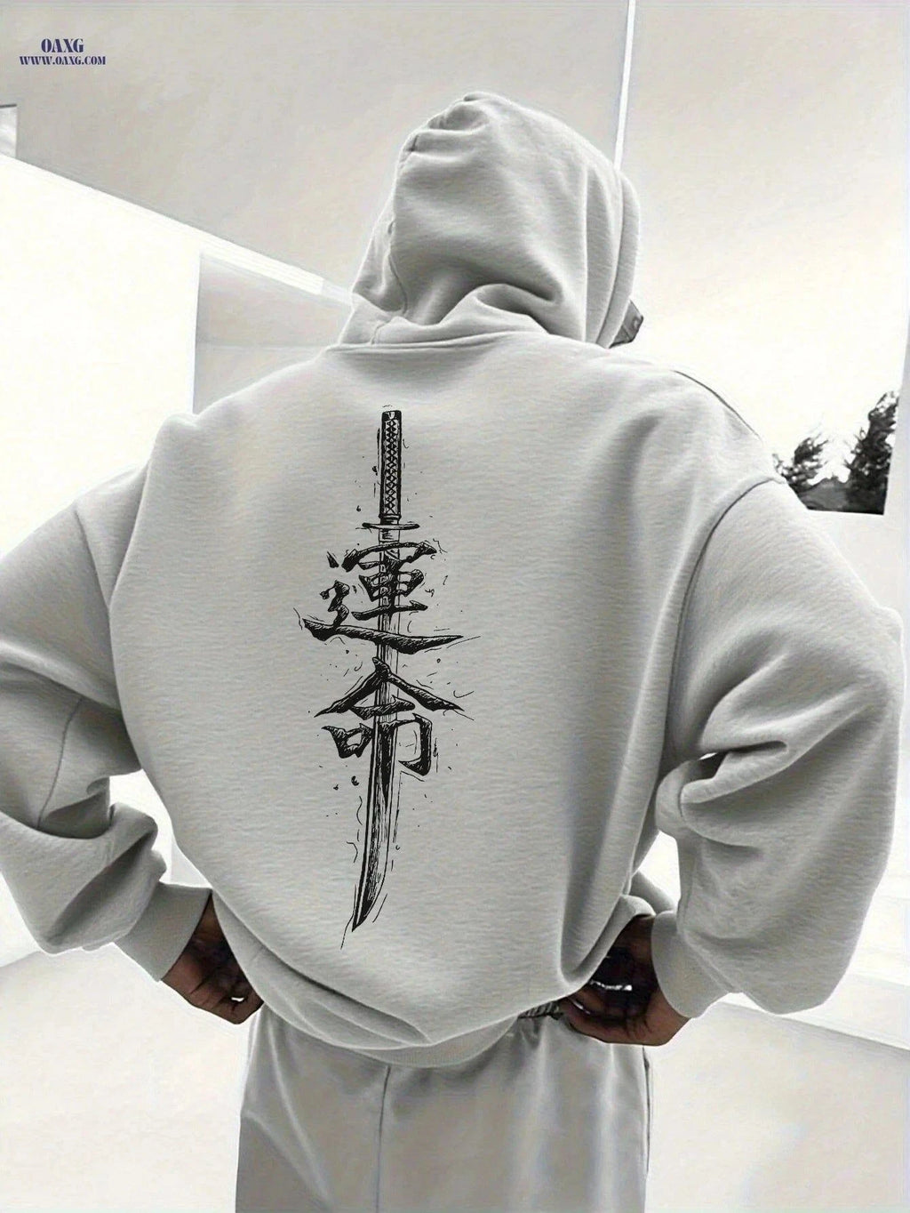 Men's Sporty Casual Hooded Sweatshirt - Autumn/Winter Loose Fit   OAXG White / FR S