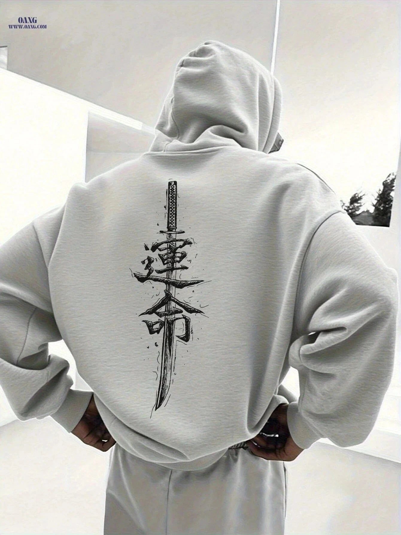 Men's Sporty Casual Hooded Sweatshirt - Autumn/Winter Loose Fit   OAXG White / FR S