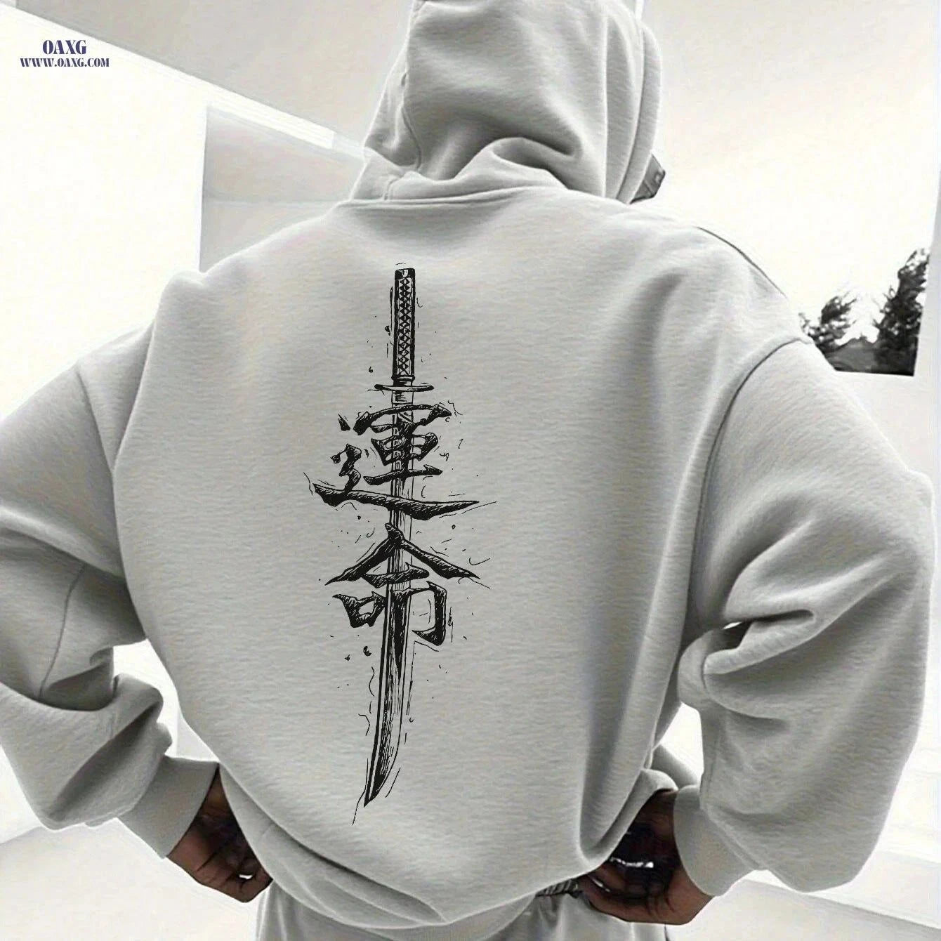 Men's Sporty Casual Hooded Sweatshirt - Autumn/Winter Loose Fit   OAXG White / FR S
