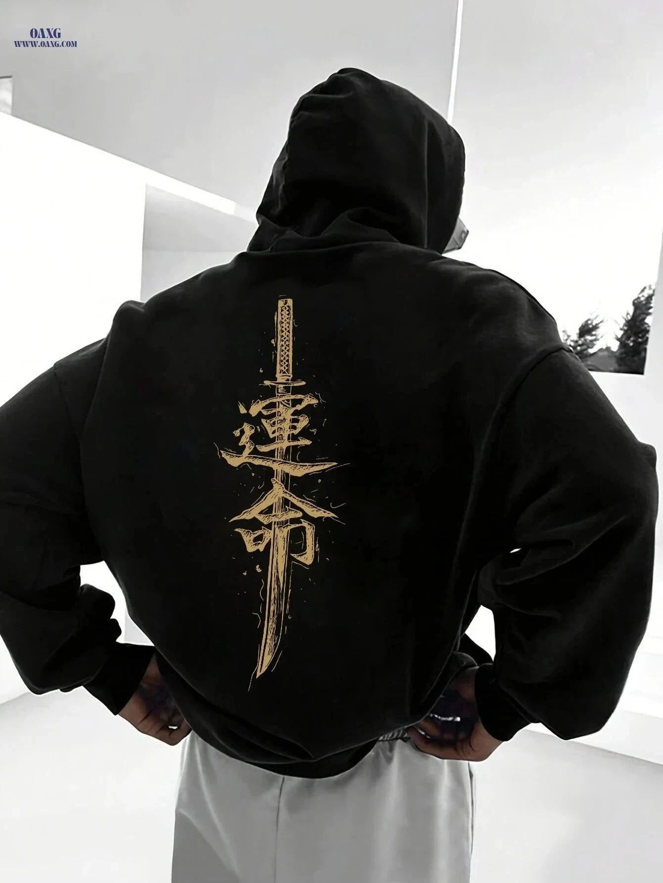 Men's Sporty Casual Hooded Sweatshirt - Autumn/Winter Loose Fit   OAXG White / FR S