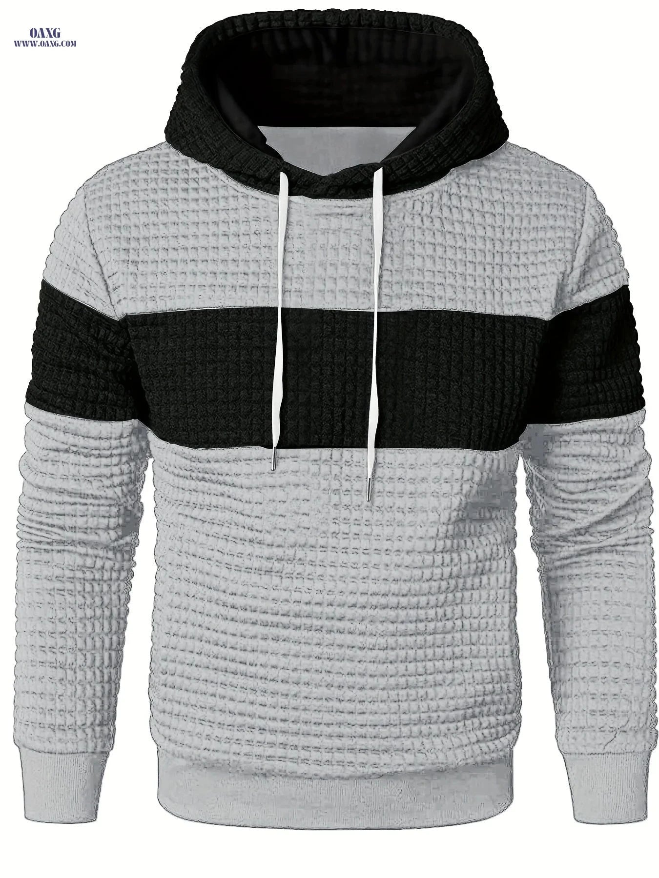 Men's Sporty Fashion Hoodie - Color Block, Comfortable Regular Fit   OAXG 