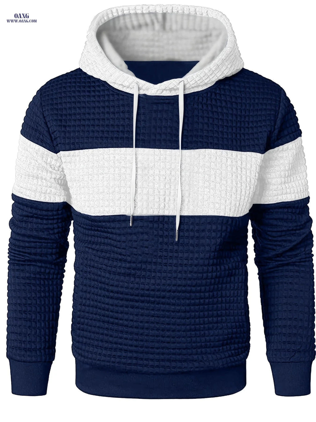 Men's Sporty Fashion Hoodie - Color Block, Comfortable Regular Fit   OAXG 