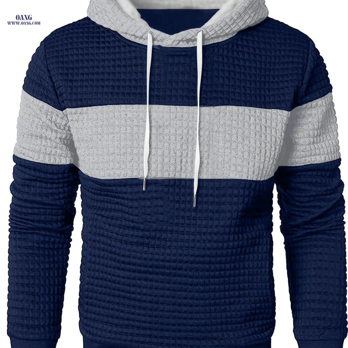 Men's Sporty Fashion Hoodie - Color Block, Comfortable Regular Fit   OAXG 