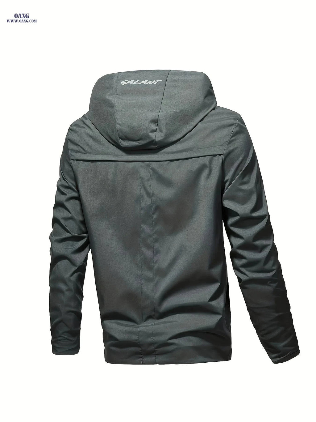 Men's Spring/Autumn Zip-Up Hoodie Jacket - Solid Color, Embroidered Print   OAXG Black / FR XS