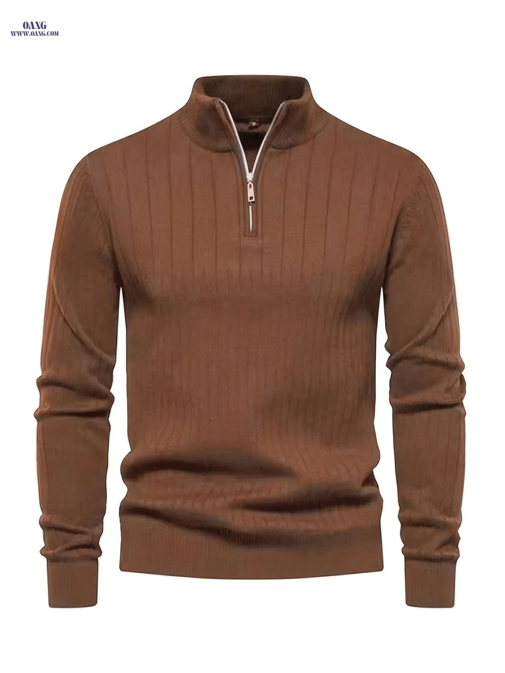 Men's Stand Collar Knit Pullover Sweater - Casual Fall/Winter Top   OAXG 