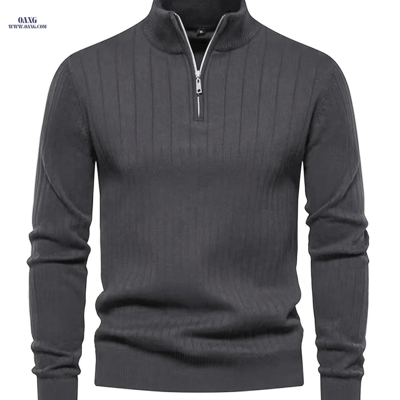 Men's Stand Collar Knit Pullover Sweater - Casual Fall/Winter Top   OAXG 