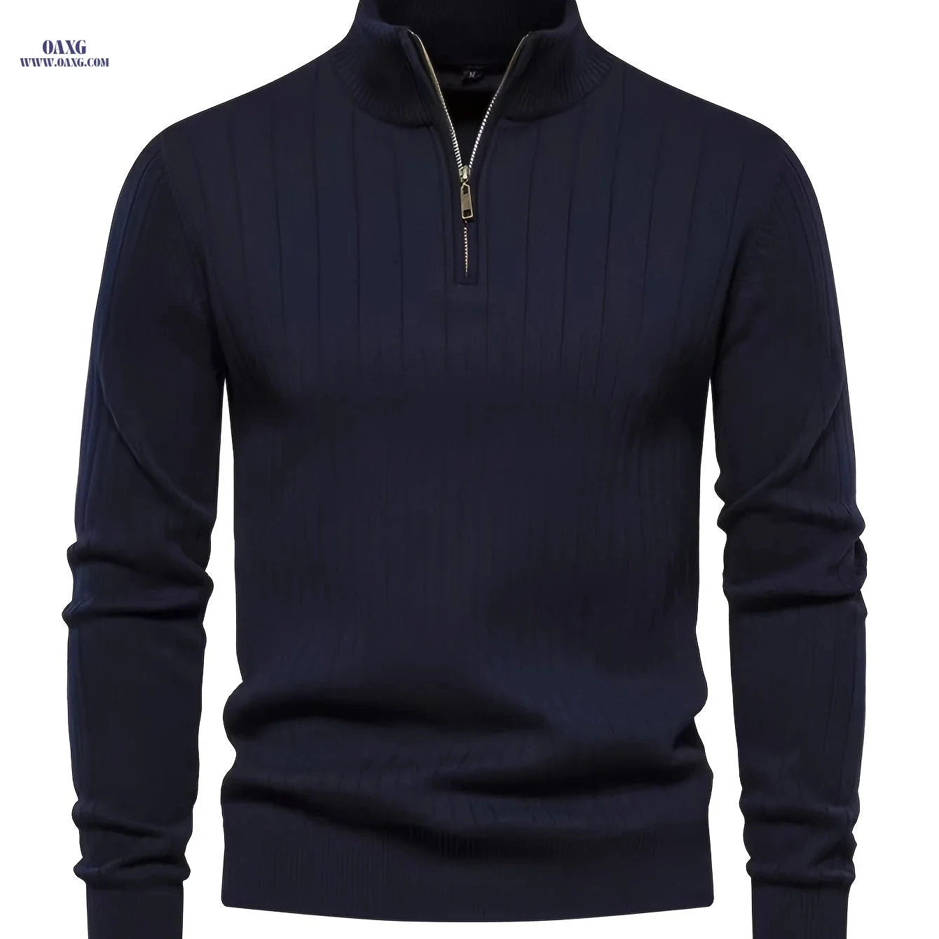 Men's Stand Collar Knit Pullover Sweater - Casual Fall/Winter Top   OAXG 