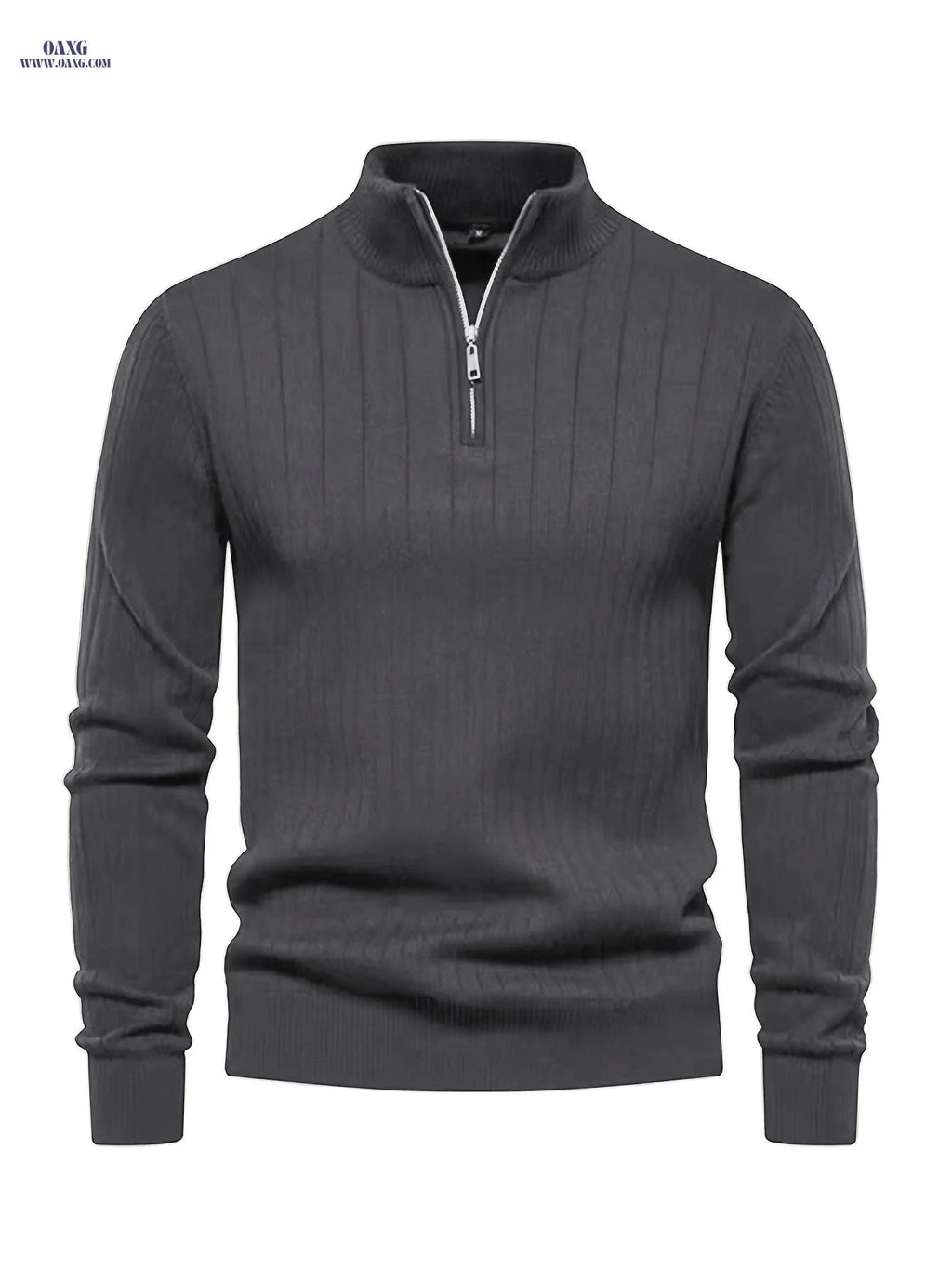 Men's Stand Collar Knit Pullover Sweater - Casual Fall/Winter Top   OAXG 