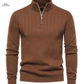 Men's Stand Collar Knit Pullover Sweater - Casual Fall/Winter Top   OAXG 