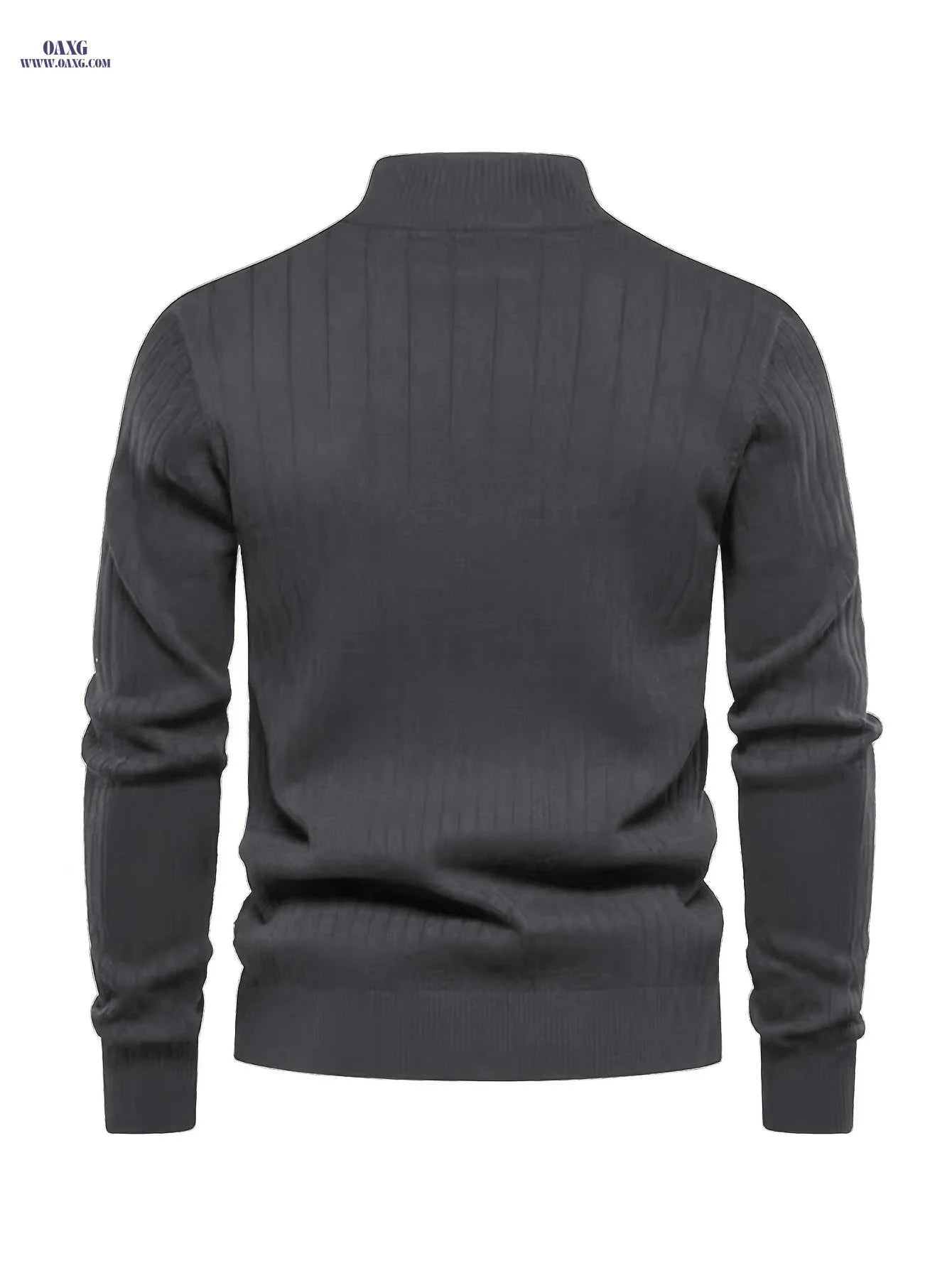 Men's Stand Collar Knit Pullover Sweater - Casual Fall/Winter Top   OAXG 