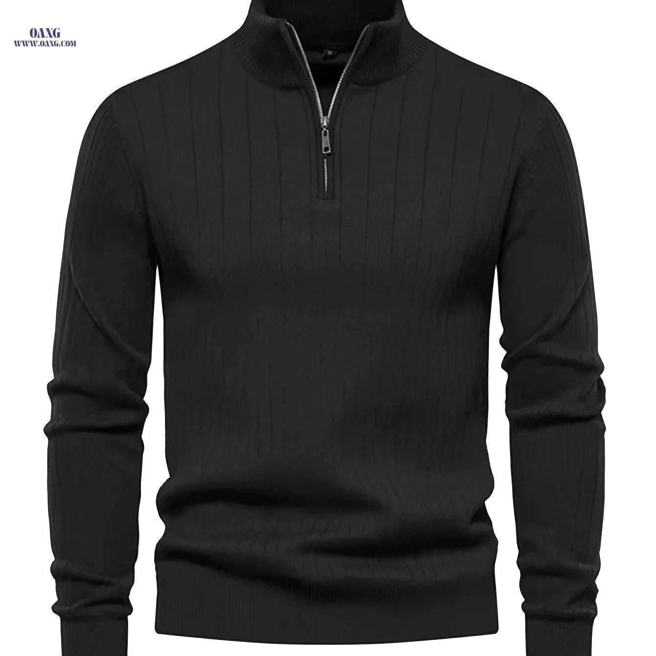 Men's Stand Collar Knit Pullover Sweater - Casual Fall/Winter Top   OAXG 