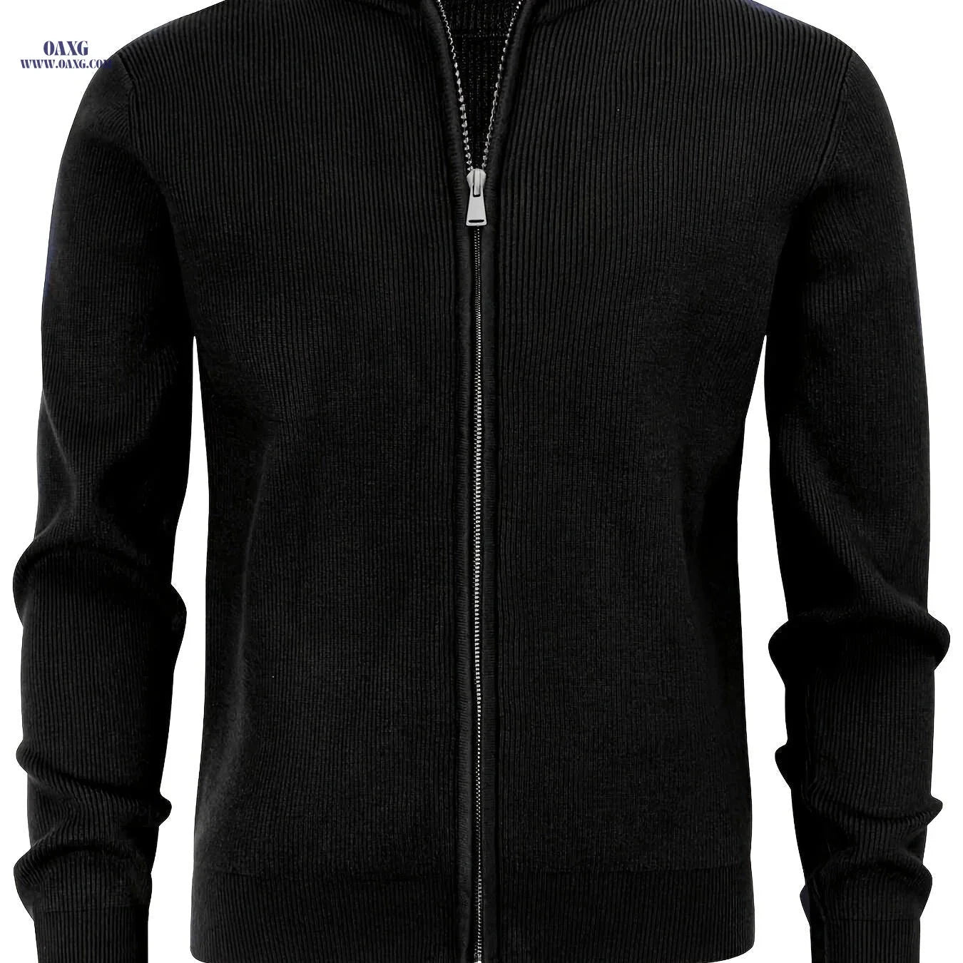 Men's Stand-Up Collar Zip-Up Cardigan - Casual Knit Sweater for Fall   OAXG 
