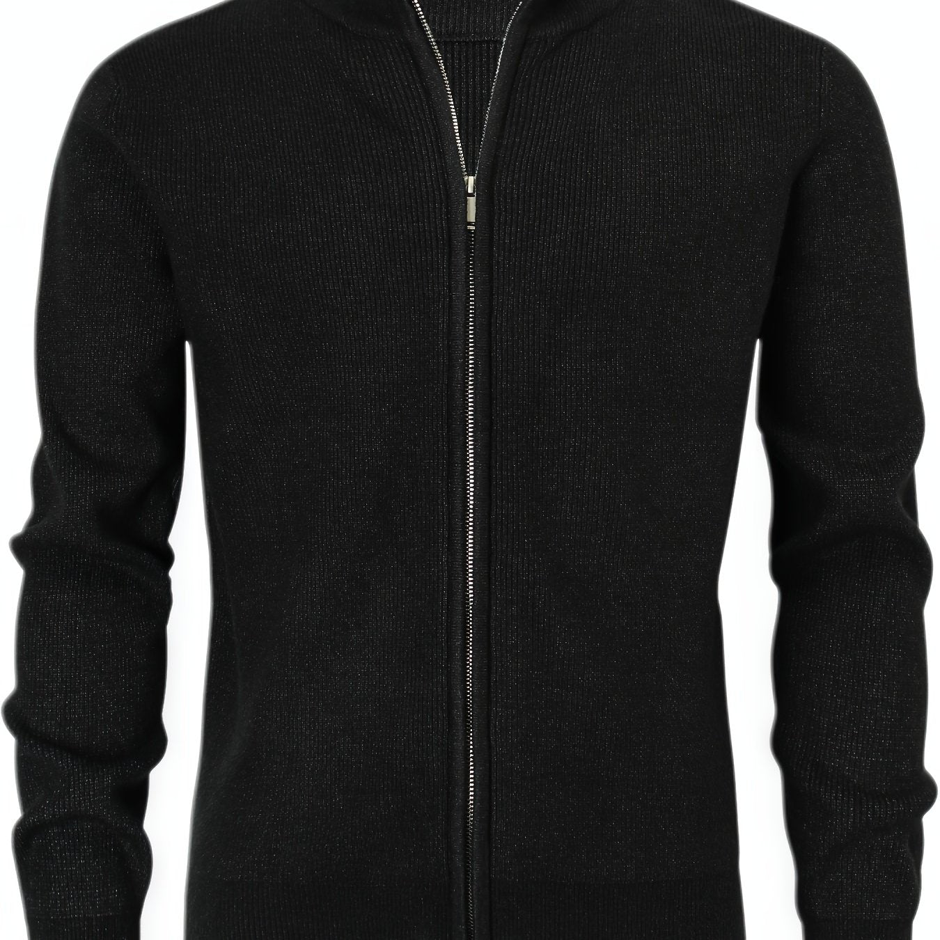 Men's Stand-Up Collar Zip-Up Cardigan - Casual Knit Sweater for Fall   OAXG 