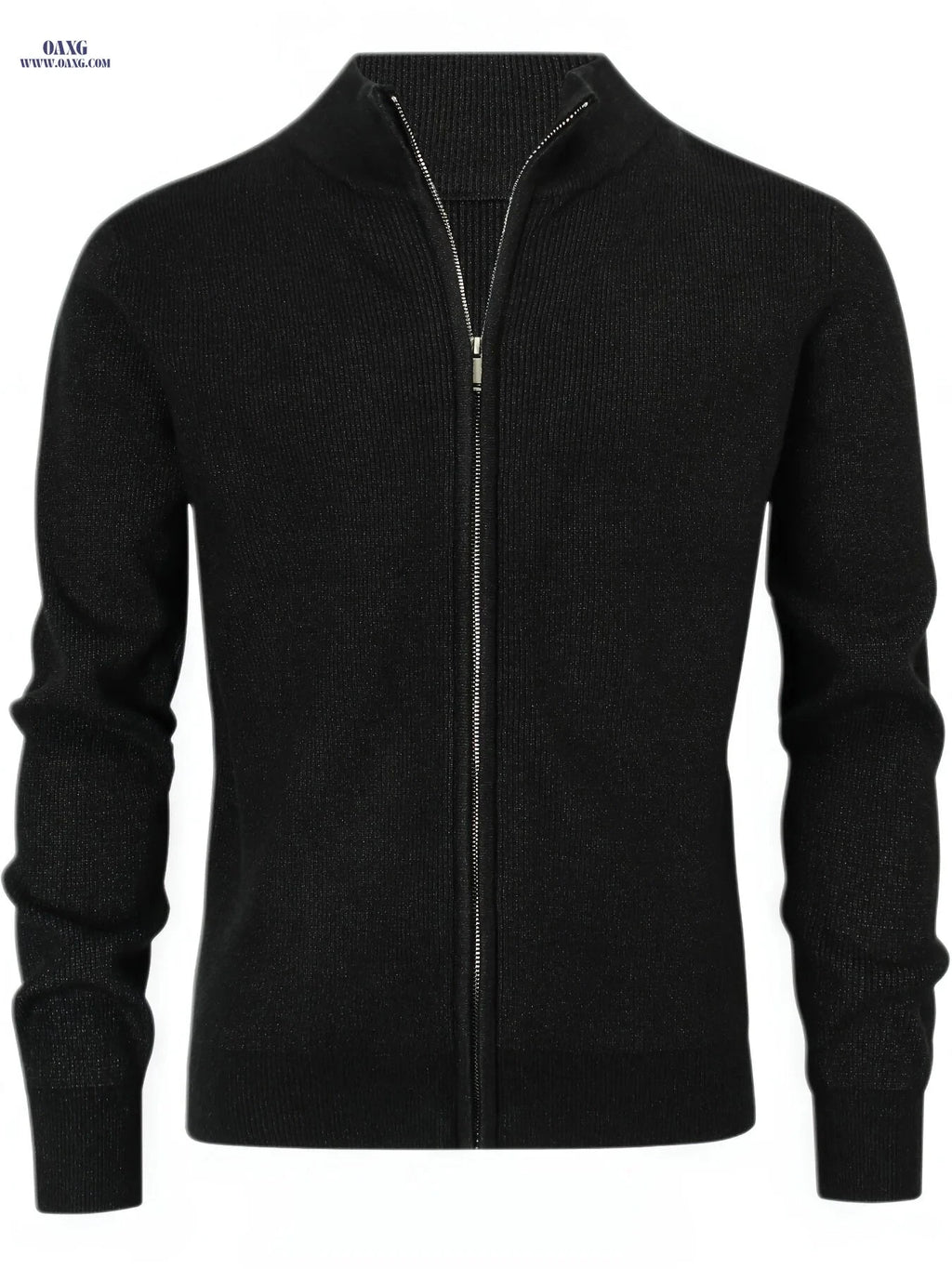 Men's Stand-Up Collar Zip-Up Cardigan - Casual Knit Sweater for Fall   OAXG 