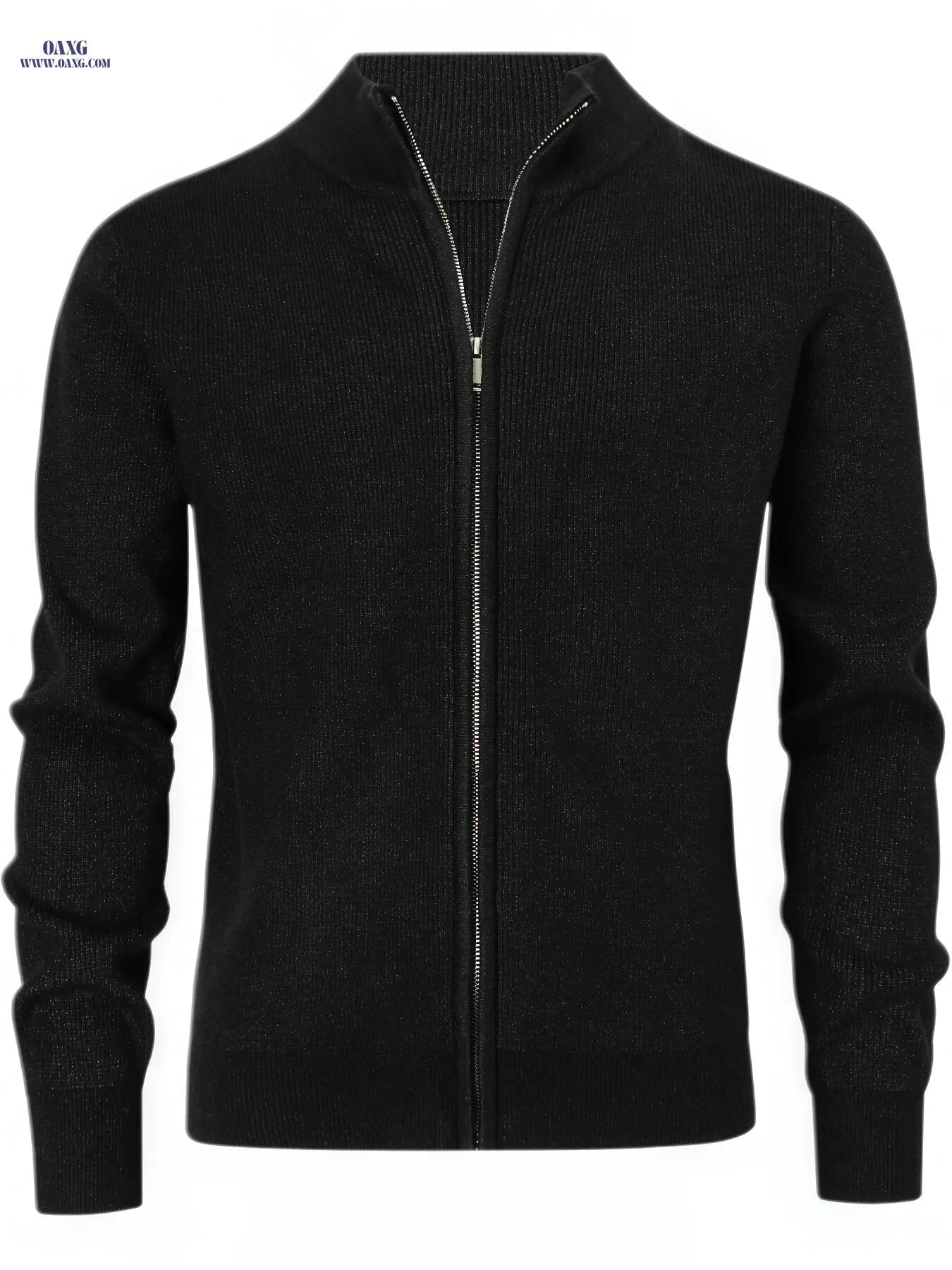 Men's Stand-Up Collar Zip-Up Cardigan - Casual Knit Sweater for Fall   OAXG 