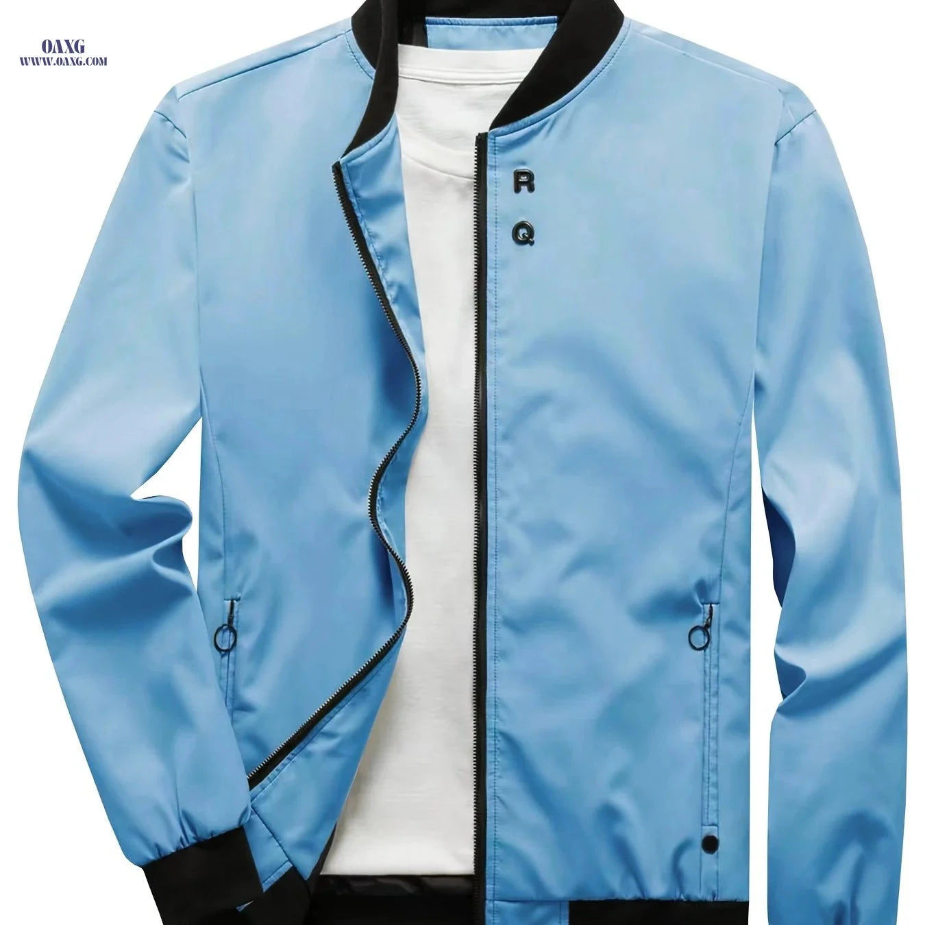 Men's Stand-up Collar Zipper Jacket - Stylish Casual Windbreaker   OAXG 