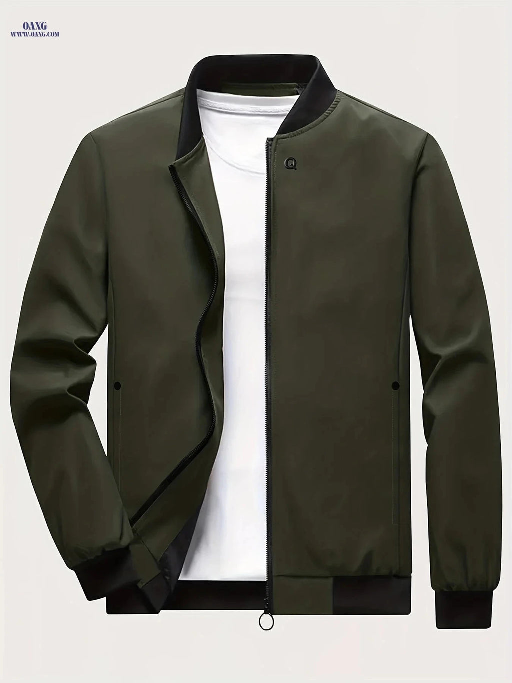 Men's Stand-up Collar Zipper Jacket - Stylish Casual Windbreaker   OAXG 