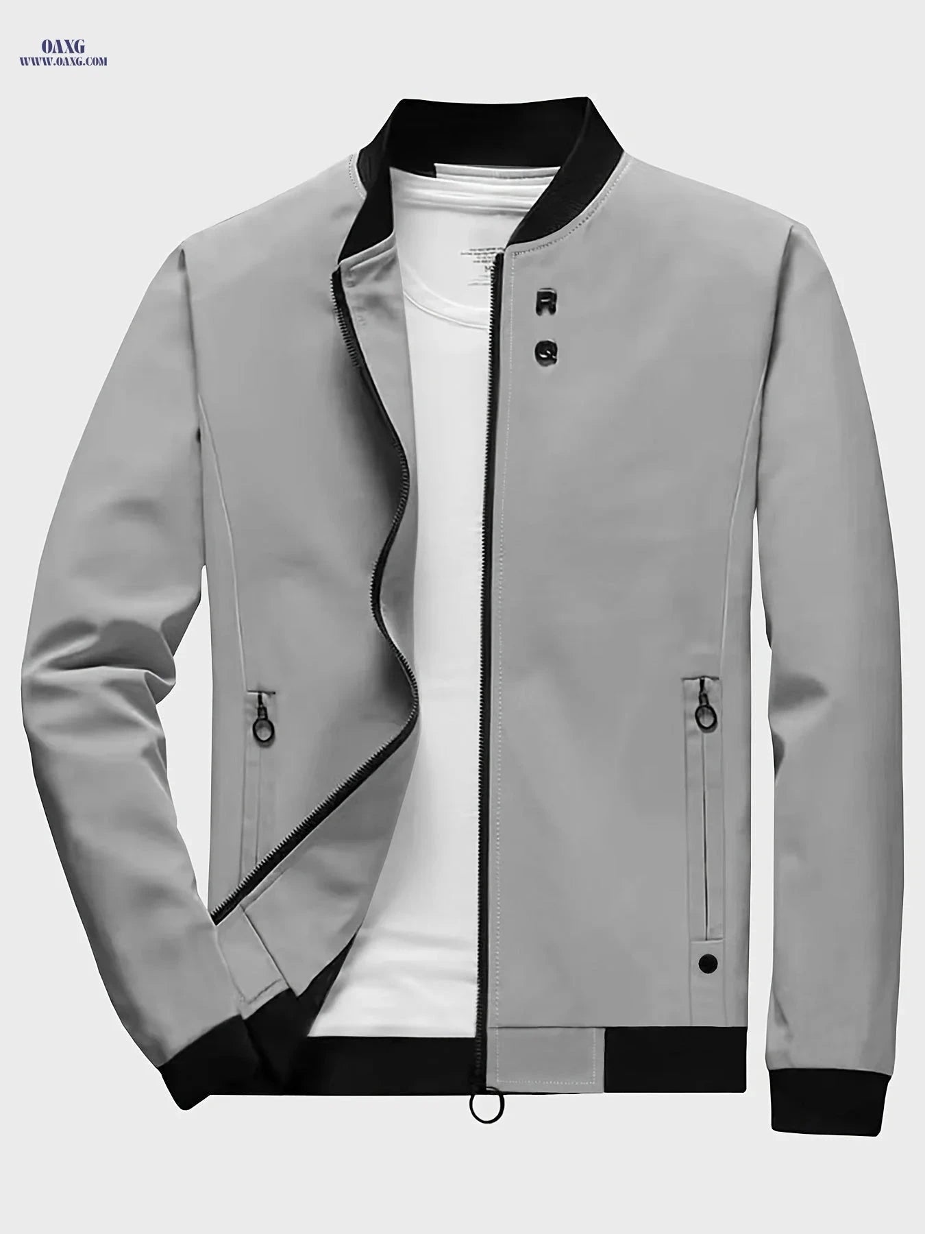 Men's Stand-up Collar Zipper Jacket - Stylish Casual Windbreaker   OAXG 