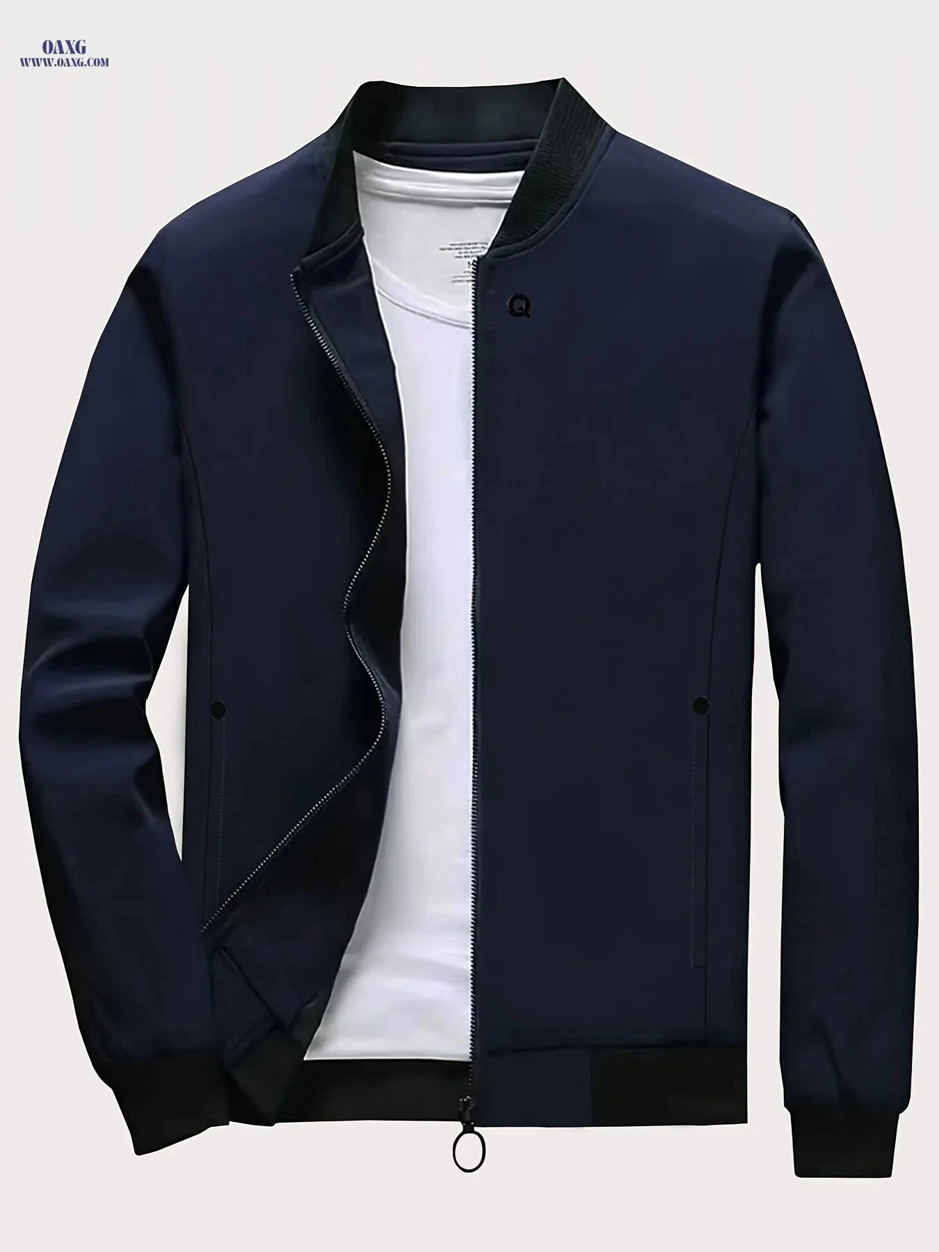Men's Stand-up Collar Zipper Jacket - Stylish Casual Windbreaker   OAXG 