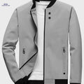Men's Stand-up Collar Zipper Jacket - Stylish Casual Windbreaker   OAXG Silvery Grey / FR XS