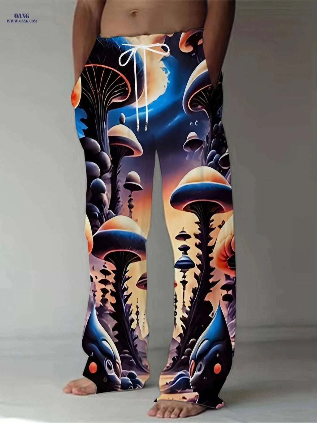 Men's Straight-Leg Casual Pants - Trendy 3D Print, Loose Fit   OAXG Mixed Color / FR M